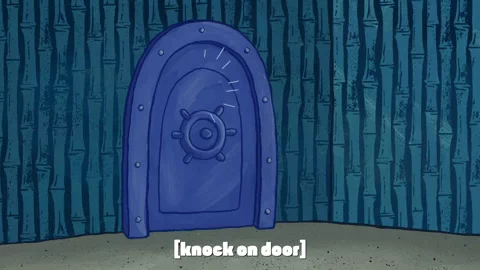 Knocking on a door.